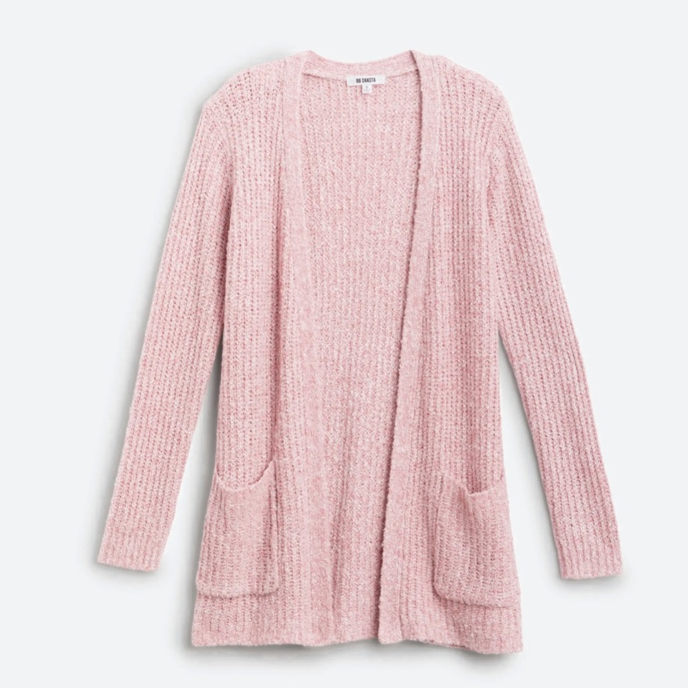 BB Dakota Blush Pink open pocket cardigan